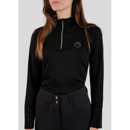 Polo de concours Montar Everly crystal logo manches longues femme