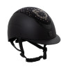 Casque mat avec visière étroite et logo en strass homologué EN 1384-2023 Equestro - Noir / noir brillant