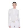 Polo dec concours slim fit femme avec inserts en mesh Equestro - Blanc