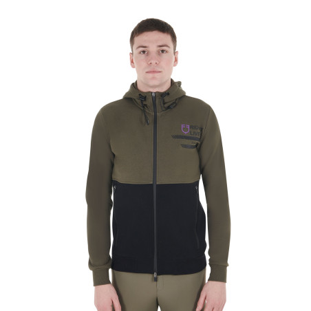 Sweat-shirt Equestro à capuche homme avec intérieur en polaire