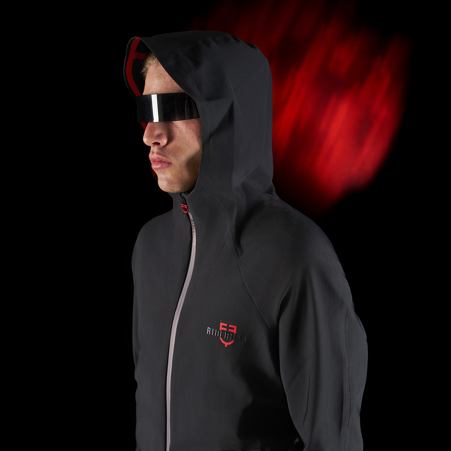Sweat-shirt technique à capuche homme Equestro Ridertechnology Noir