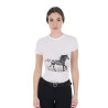 T-shirt en coton Equestro femme Horse Lover - Blanc