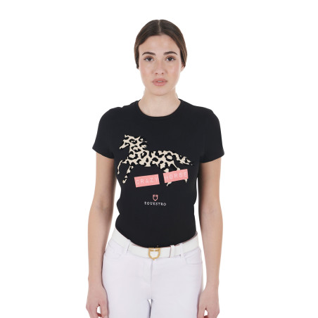 T-shirt en coton femme Crazy Horse Equestro