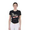 T-shirt en coton femme Crazy Horse Equestro - Noir