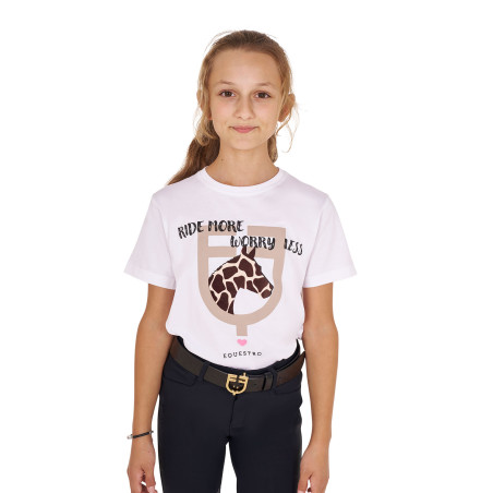 T-shirt Equestro en coton fille Ride More Worry Less