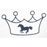 Motif thermocollant couronne et cheval HKM - Bleu marine ps film