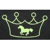 Motif thermocollant couronne et cheval HKM - Vert pomme