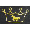 Motif thermocollant couronne et cheval HKM - Or flex moda glitter
