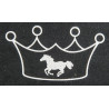 Motif thermocollant couronne et cheval HKM - Argent flex moda glitter