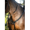 Collier de chasse élastique + martingale HFI Master - Noir / noir