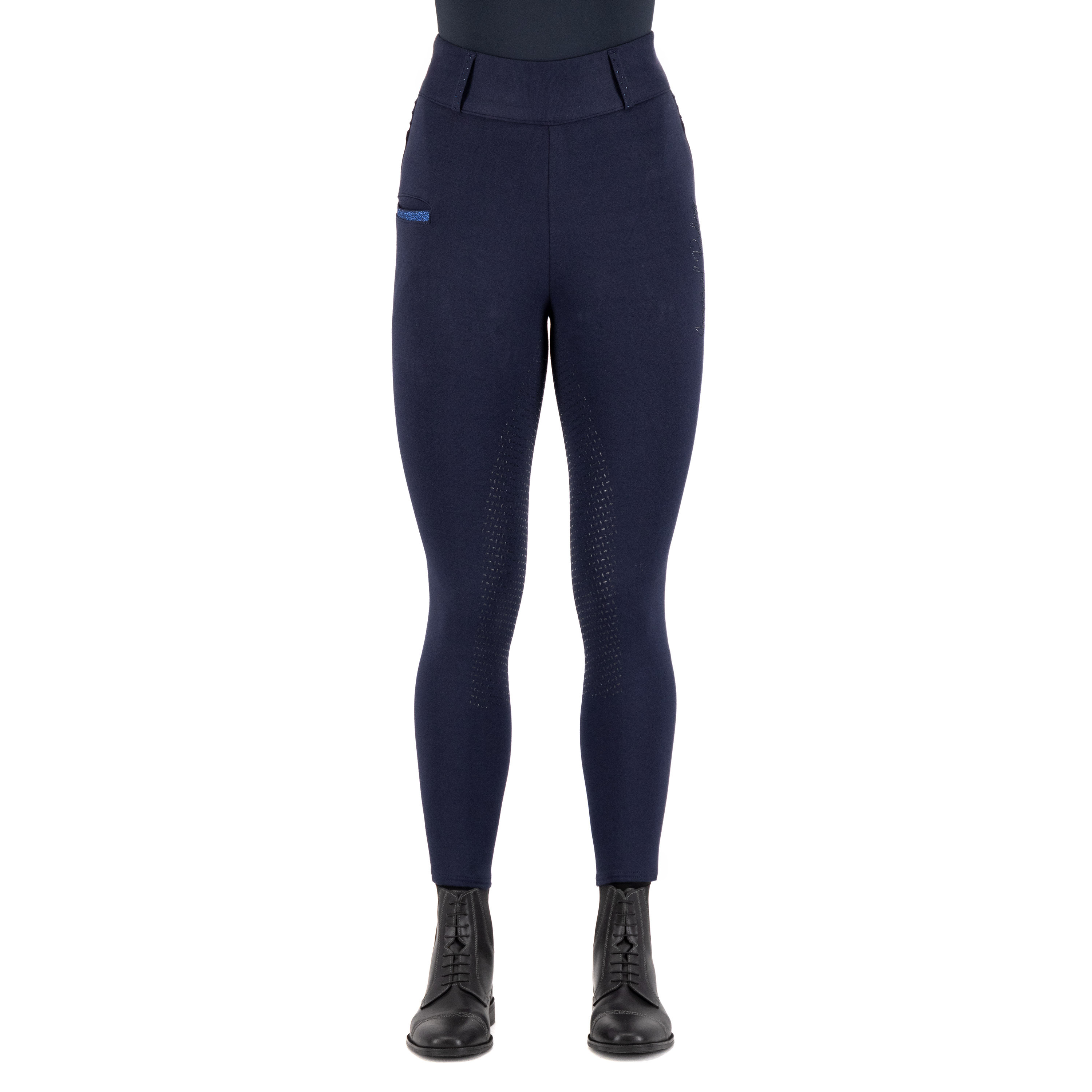 Legging d'équitation Imperial Riding Comfi Sparks hiver FullGrip femme Saphir Bleu