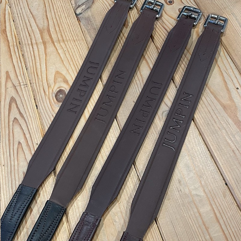 Etrivières Jump'In cuir et biothane Noisette Marron Etrivières Jump'In cuir et biothane Noisette Marron