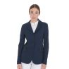 Veste de concours perforée femme 3 boutons Equestro - Marine blazer