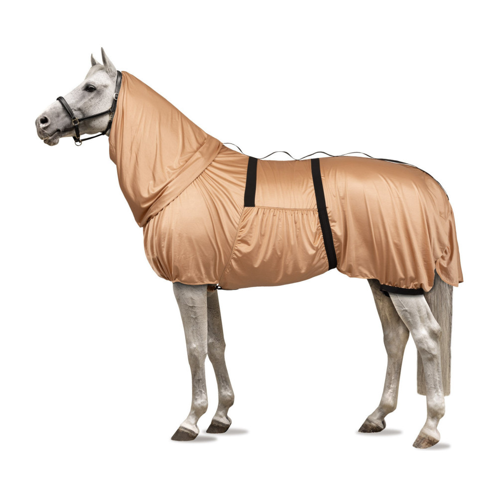 Masque Anti-mouches Cheval Horze, Couverture Complète Taille S, Pour Eczéma, Beige