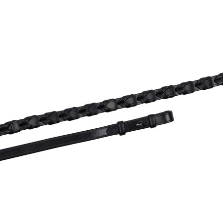 Rênes en cuir tressé Montar attache française