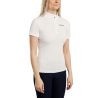 Polo d'entrainement Montar MoCilia raffiné manches courtes Jacquard femme - Blanc