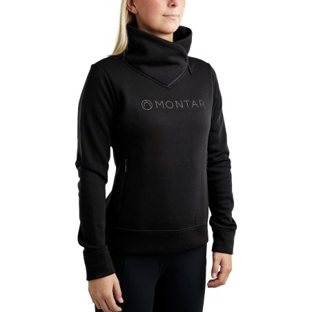 Sweatshirt Montar MoNaja col haut crystals gun metal femme