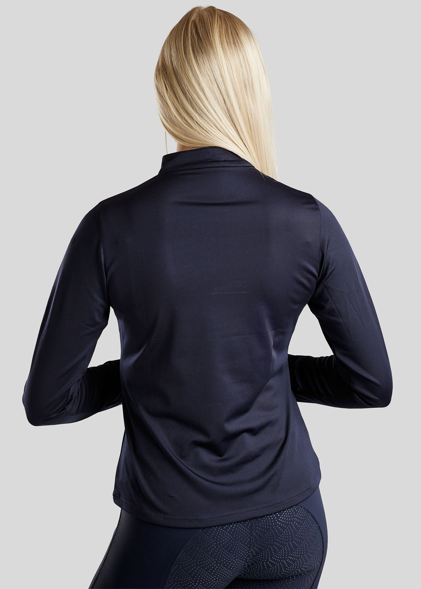 Polo de concours Montar Everly crystal logo manches longues femme Noir