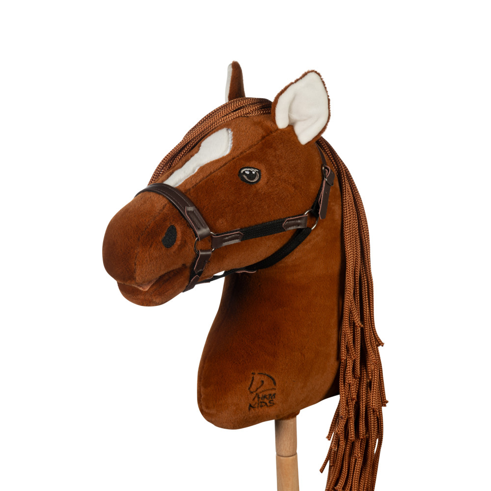 Cheval De Loisir Hobby Horse Noir Avec Licol Et Longe - Jouet Équestre Pour Enfants, Sport Hobby Horsing - 650g, Tige 40cm