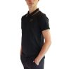 Polo manches courtes Montar MoDrake col et logo contrasté homme - Noir
