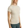 T-shirt maille manches courtes Montar MoStella logo imprimé au laser femme - Gris clair