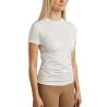T-shirt maille manches courtes Montar MoStella logo imprimé au laser femme - Blanc