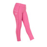 Legging fille cintré avec grip et logo Equestro - Rose château