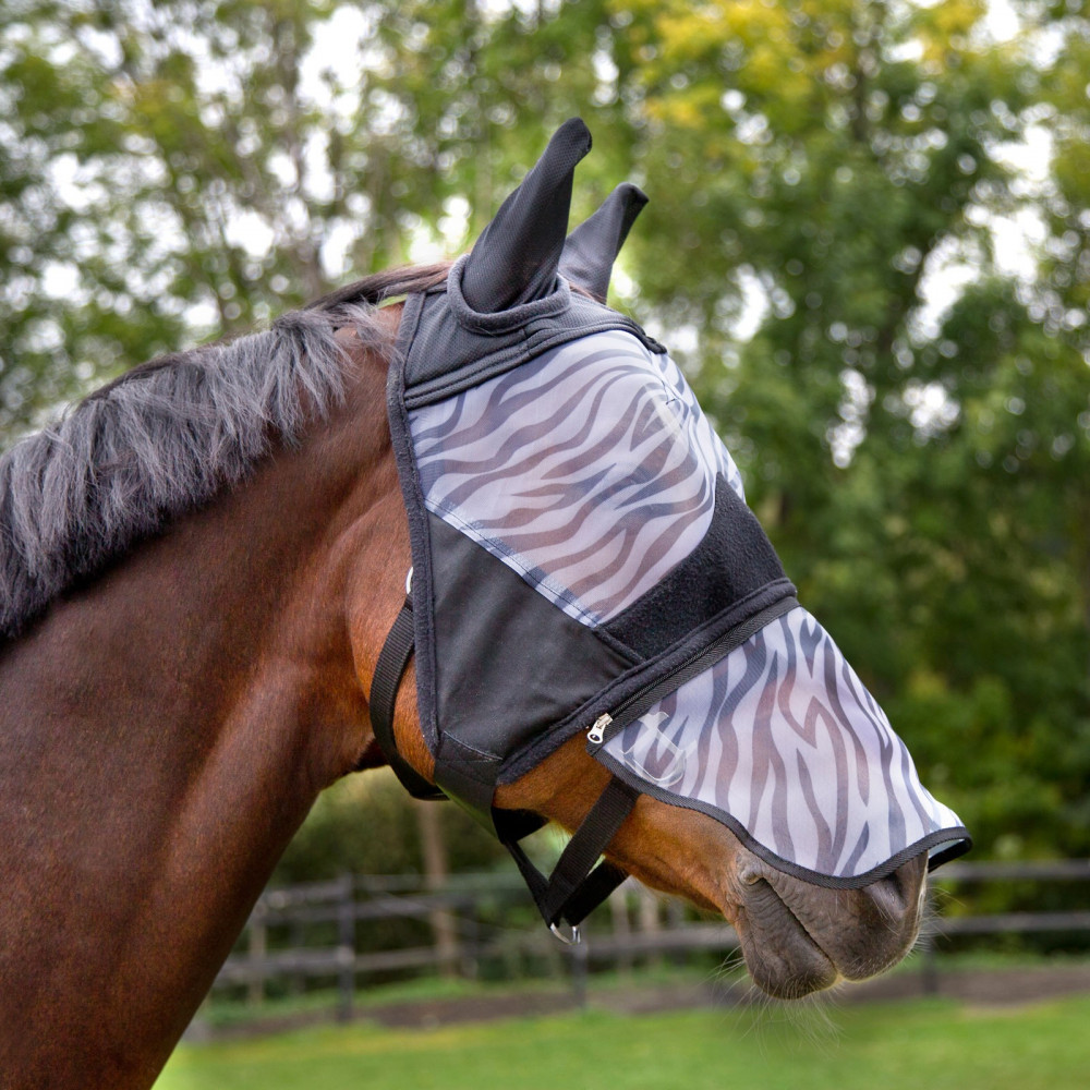Masque Anti-mouches Premium Pour Cheval Shetland Poney - Protection Naseaux, Oreilles élastiques, Confort Et Sécurité