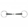 Mors de filet simple brisure caoutchouc anneaux Chantilly Horze - Noir