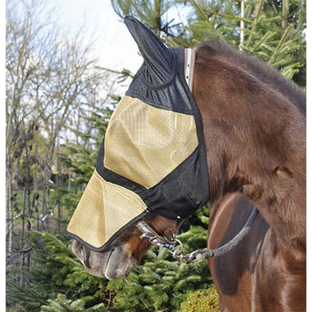 Masque Anti-mouches Cheval Horze, Couverture Complète Taille S, Pour Eczéma, Beige