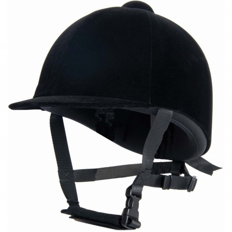 Casque D'équitation Velours Noir – Taille L (18-18,5 Cm) – À Restaurer (jugulaire)