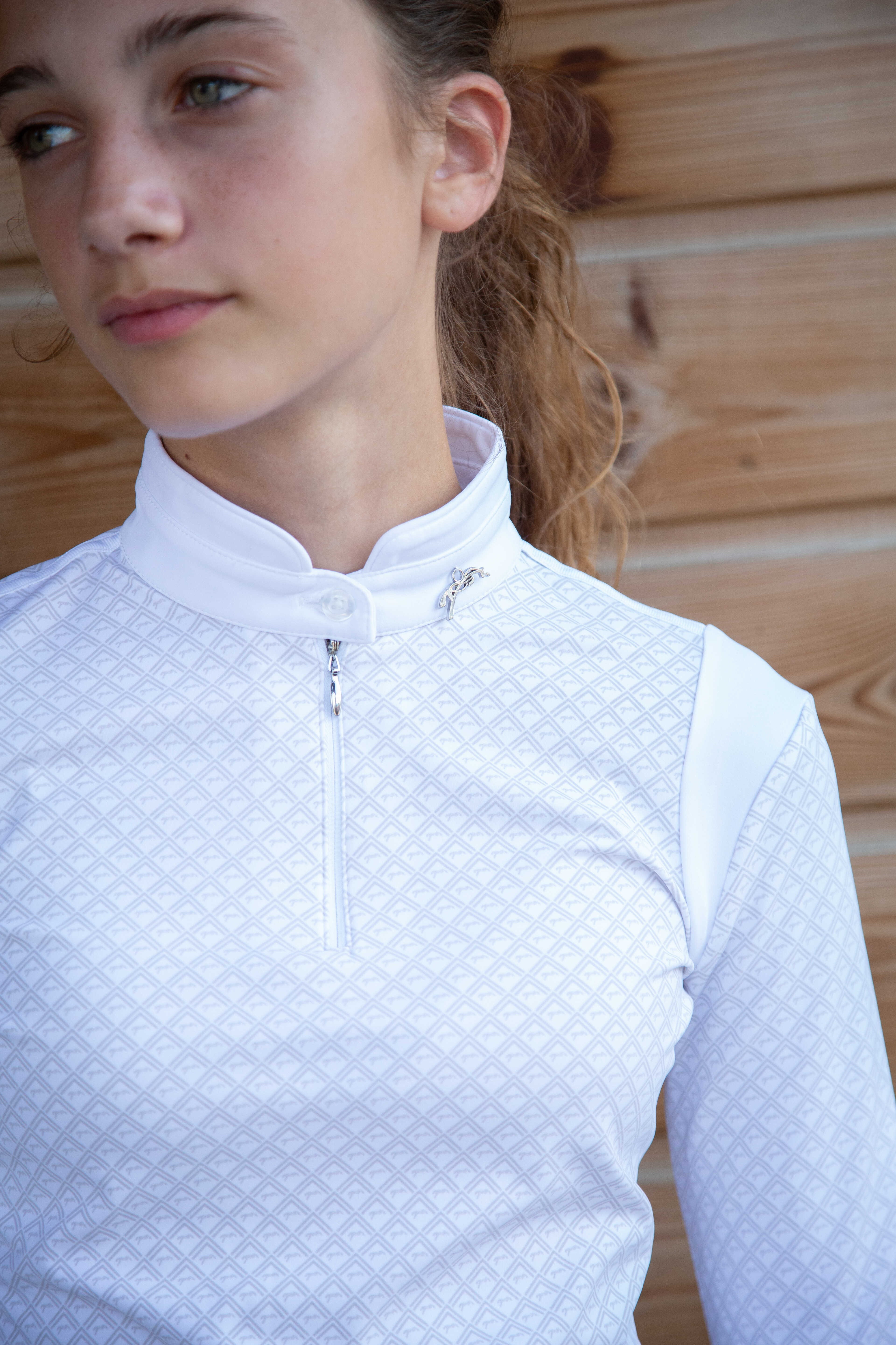 Polo concours Seville Pénélope manches longues Blanc