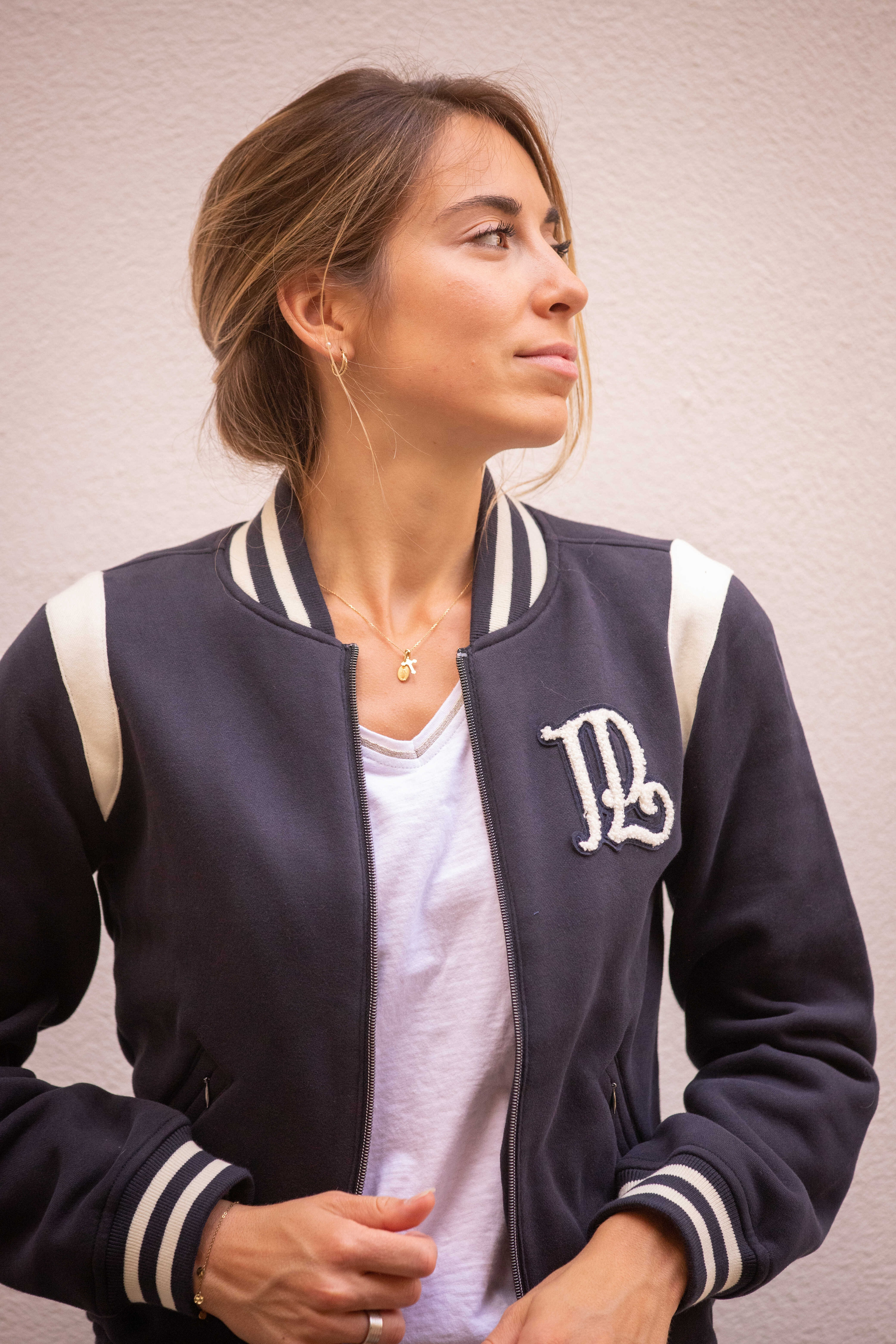 Sweat Pénélope University Marine / off white Bleu marine