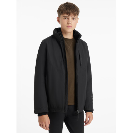 Veste d’équitation imperméable Team Young Rider pour garçons noire