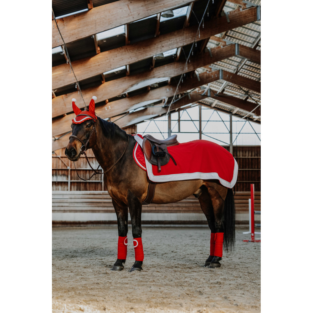 Housse De Selle Anglaise Père Noël - Tough 1 - Rouge Et Blanc - Vêtements Cheval