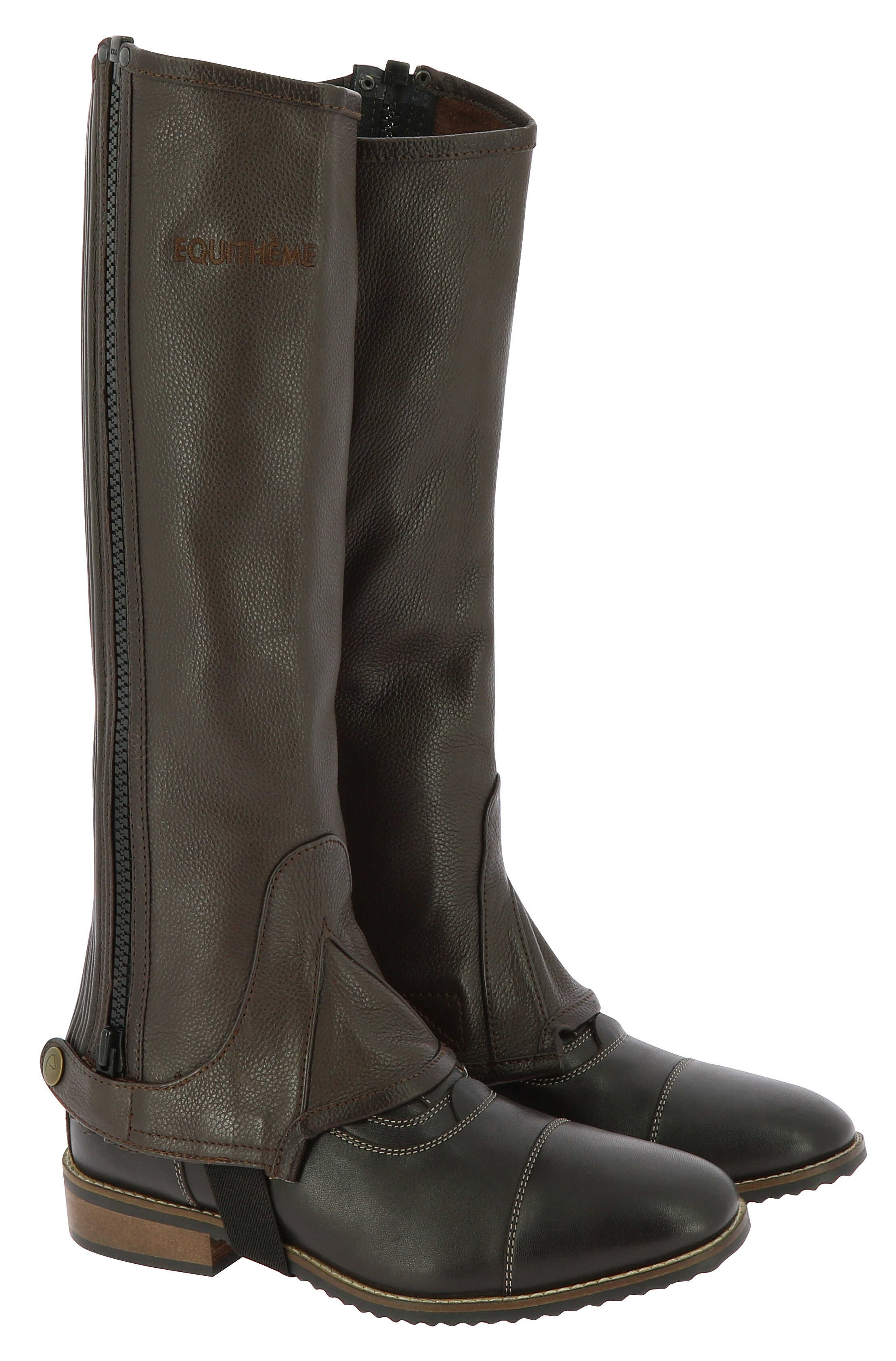 Mini-chaps Equithème cuir Marron Mini-chaps Equithème cuir Marron