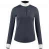 Polo manches longues Blaire Horze femme - Bleu marine