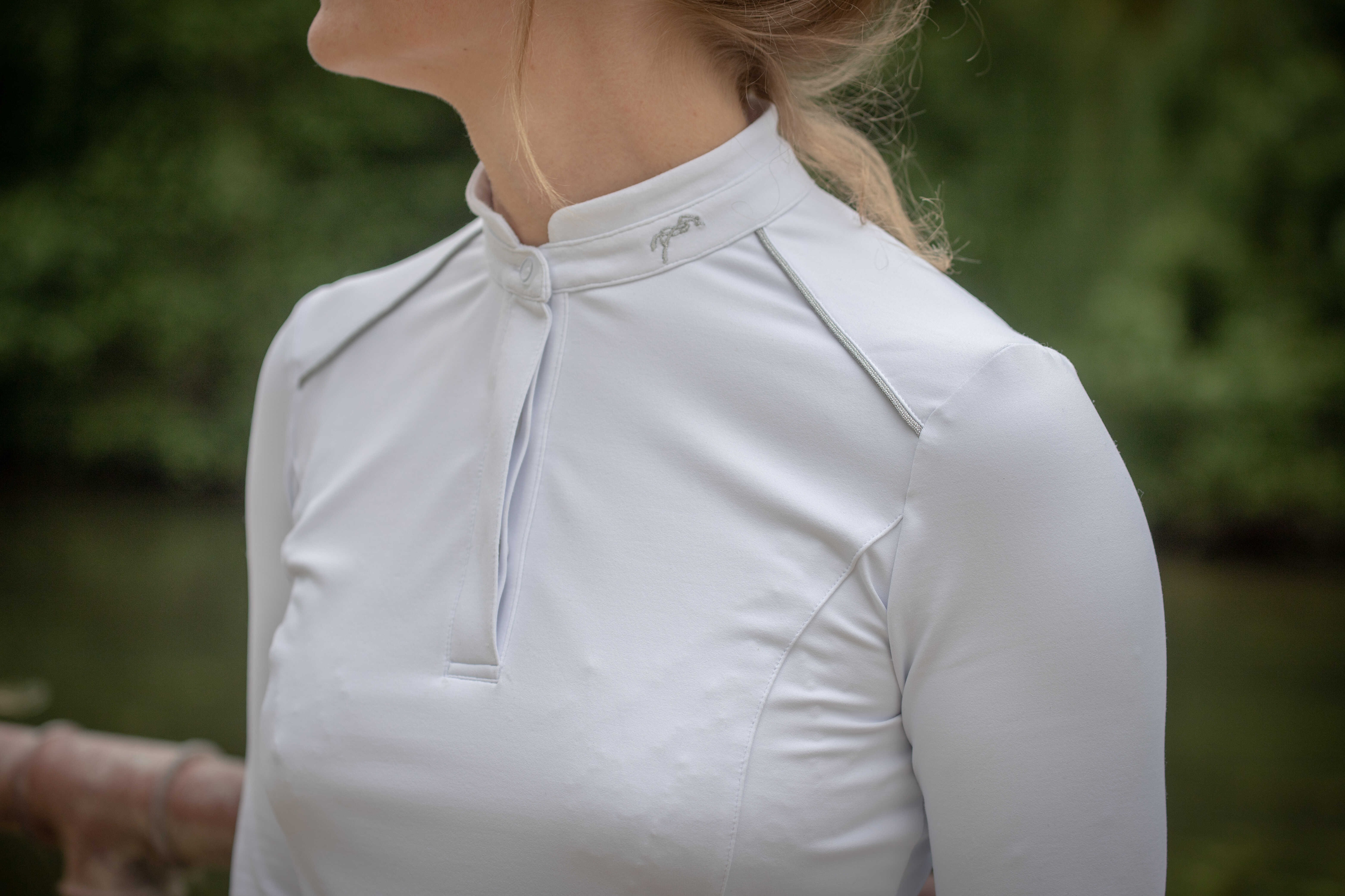 Polo Pénélope Anais manches longues Blanc