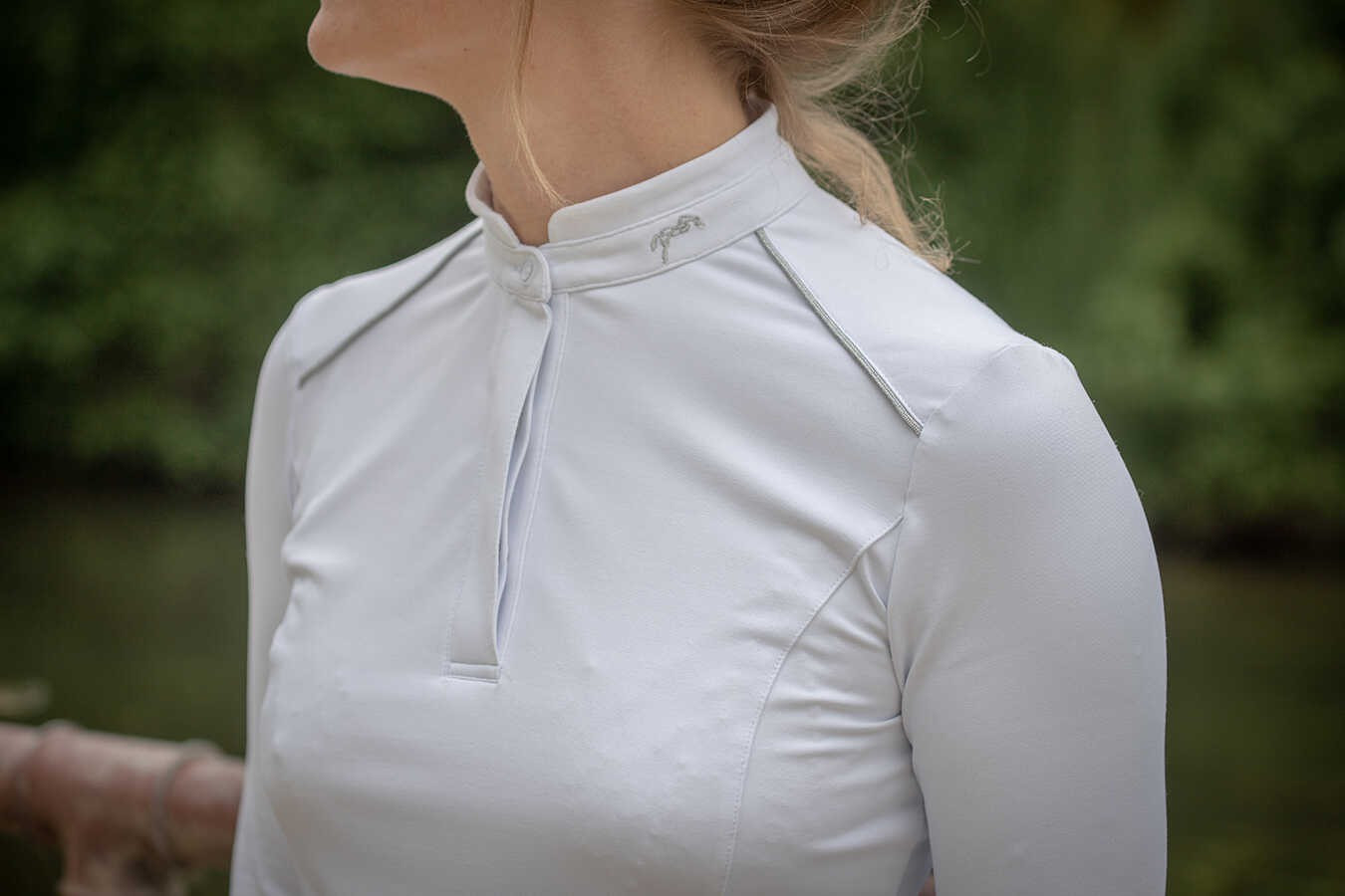 Polo Pénélope Anais manches longues Blanc