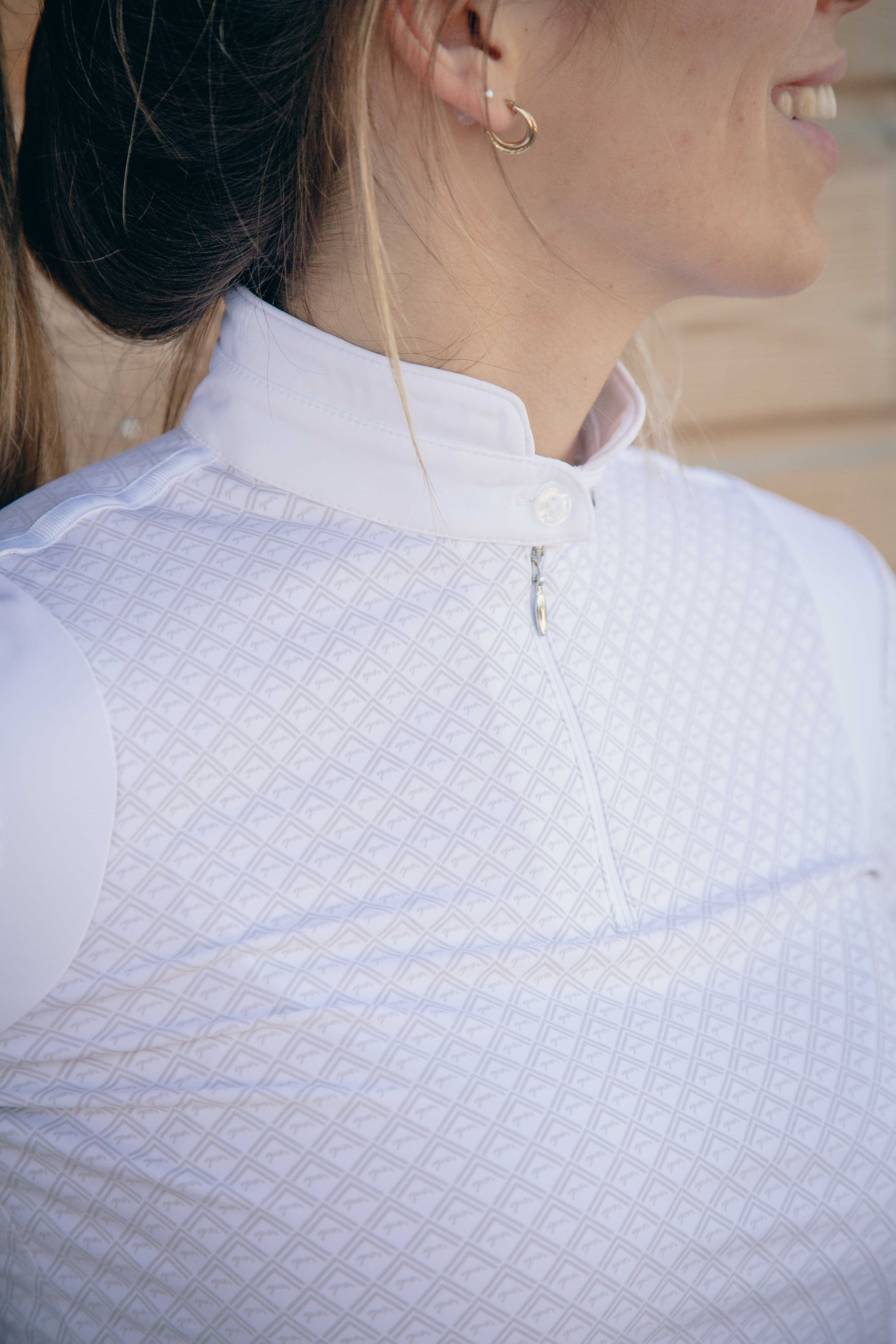 Polo concours Seville Pénélope manches longues Blanc