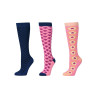 Chaussettes Dublin par 3 - Marine geo fleur