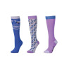 Chaussettes Dublin enfant par 3 - Violet geo poney