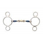 Mors 2 anneaux cuivre bleu Shires