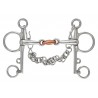 Mors Pelham double brisure cuivre Shires - Acier inoxydable