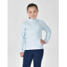 Haut d'équitation Dublin respirant manches longues enfant - Bleu ciel