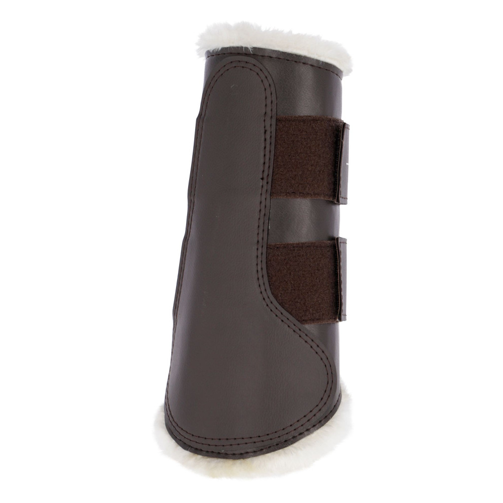 Guêtres De Dressage En Polaire KERBL Pour Cheval - Avant, Taille Cob, Marron - Protection Articulations