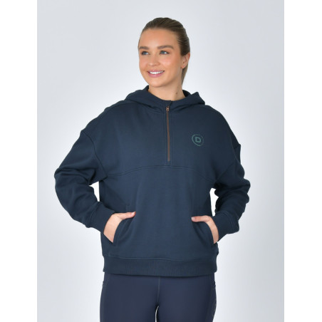 Pull-polaire Dublin capuche 1/4 zippé femme