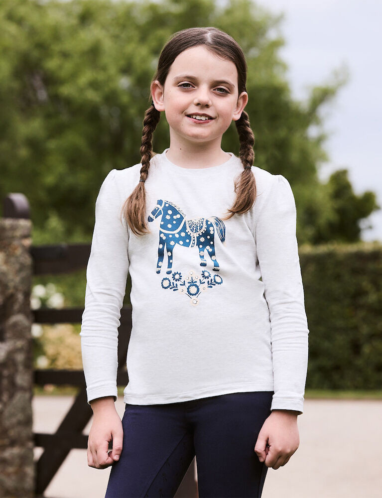 T-shirt manches longues bouffantes Dublin Poppy enfant Blanc marle / poney nordique T-shirt manches longues bouffantes Dublin Poppy enfant Blanc marle / poney nordique