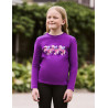 T-shirt manches longues bouffantes Dublin Poppy enfant - Violet imperial / poneys ailés