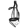 Bridon Muserolle Medium en Cuir Souple Dy'on - Noir